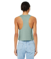 Racerback Cropped Tank HEATHER DUSTY BLUE Back