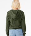 Womens Full Zip Hoodie MILITARY GREEN Back
