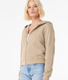 Womens Full Zip Hoodie TAN Side