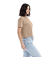 Womens Heavyweight Boxy Tee TAN Side