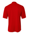 Youth Tek 2-Button Henley SCARLET RED Back