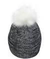 Faux Fur Pom Beanie BLACK/WHITE Back