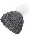 Faux Fur Pom Beanie BLACK/WHITE lside
