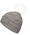 Faux Fur Pom Beanie BROWN/WHITE lside