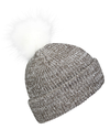 Faux Fur Pom Beanie BROWN/WHITE rside