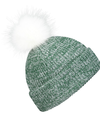Faux Fur Pom Beanie DARK GREEN/WHITE rside