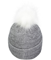 Faux Fur Pom Beanie GRAPHITE/WHITE Back