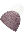 Faux Fur Pom Beanie MAROON/WHITE lside