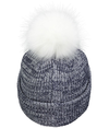 Faux Fur Pom Beanie NAVY/WHITE Back