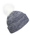 Faux Fur Pom Beanie NAVY/WHITE rside