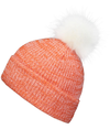 Faux Fur Pom Beanie ORANGE/WHITE lside