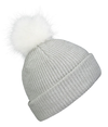 Faux Fur Pom Beanie SILVER/WHITE rside
