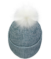 Faux Fur Pom Beanie STORM/WHITE Back