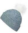 Faux Fur Pom Beanie STORM/WHITE lside