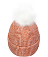 Faux Fur Pom Beanie TEXAS ORANGE/WHITE Back