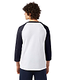 Adult Raglan Baseball T-Shirt WHITE/NAVY BACK