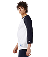Adult Raglan Baseball T-Shirt WHITE/NAVY SIDE