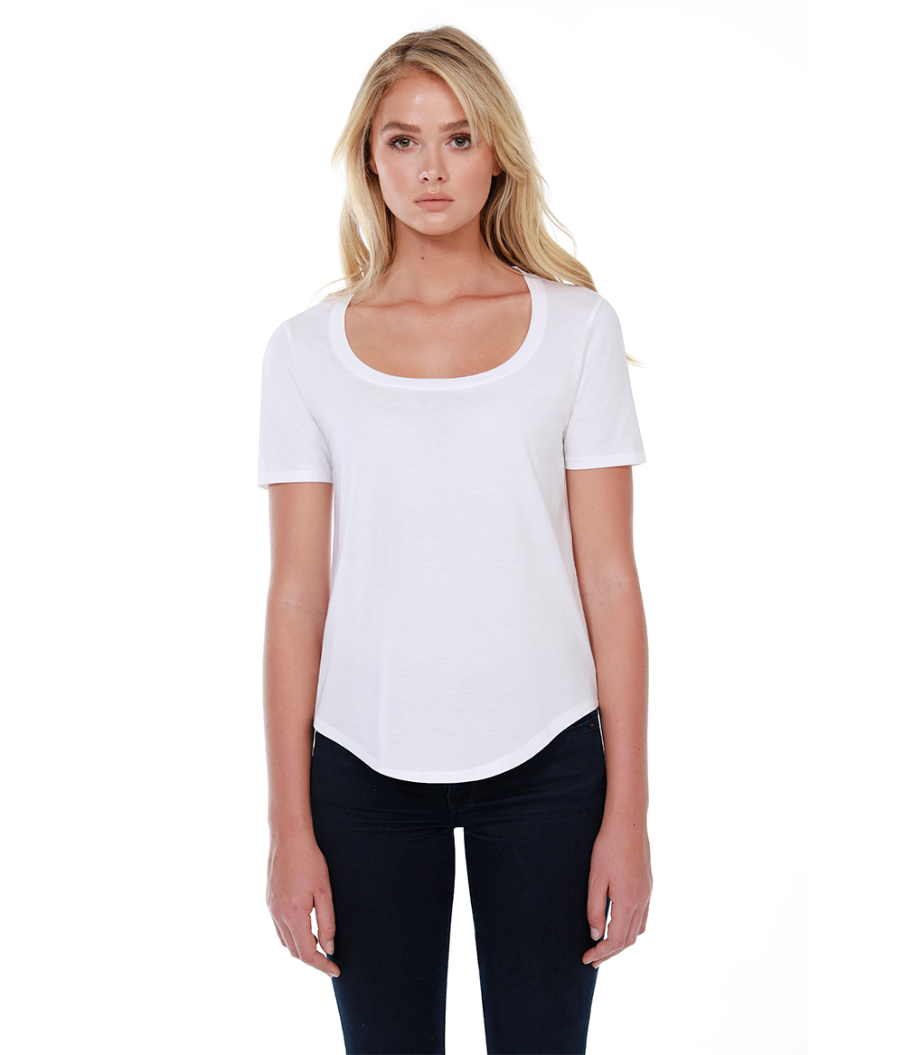 Womens Cotton U-Neck Tee | Staton-Corporate-and-Casual