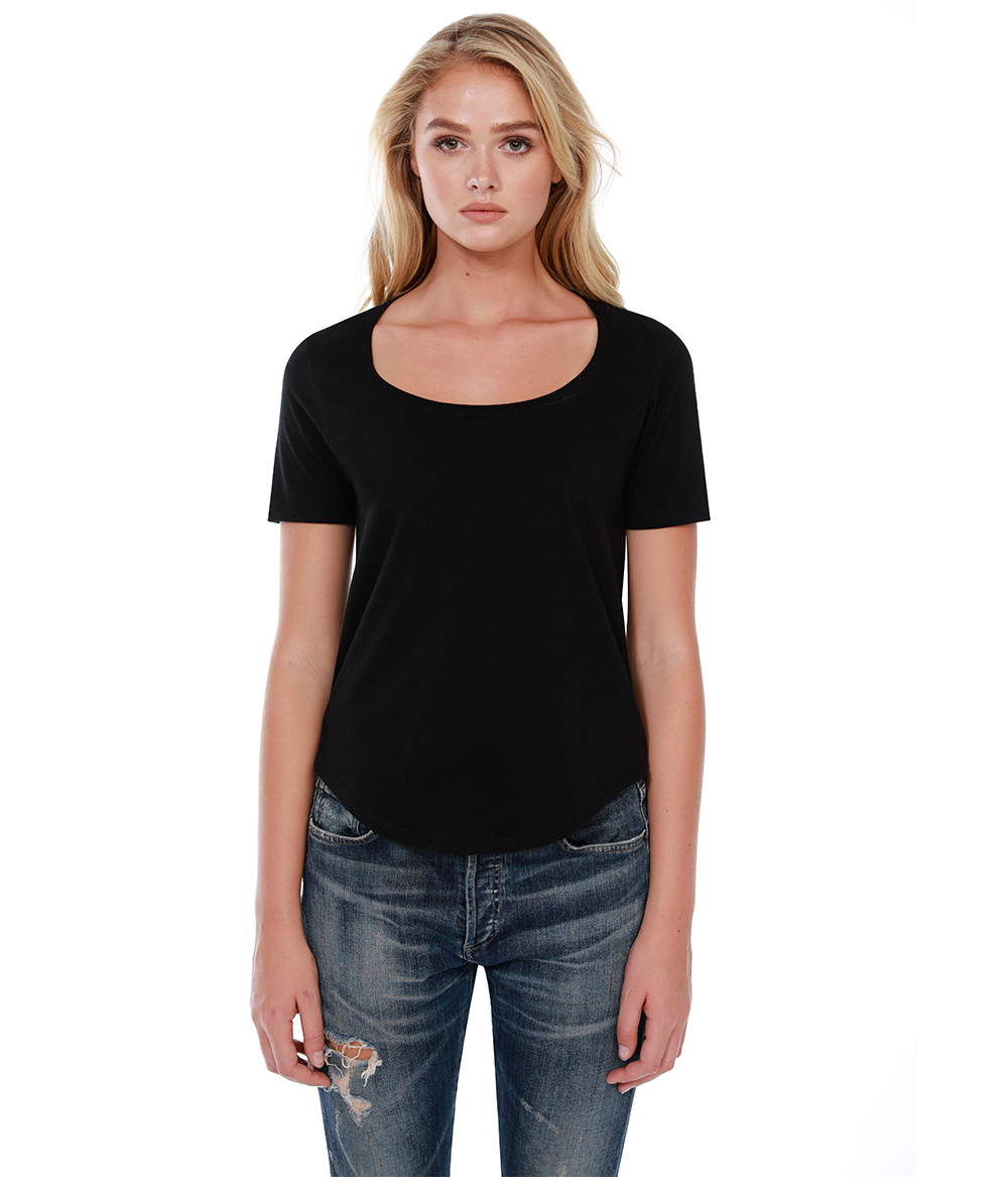 Womens Cotton U-Neck Tee | Staton-Corporate-and-Casual