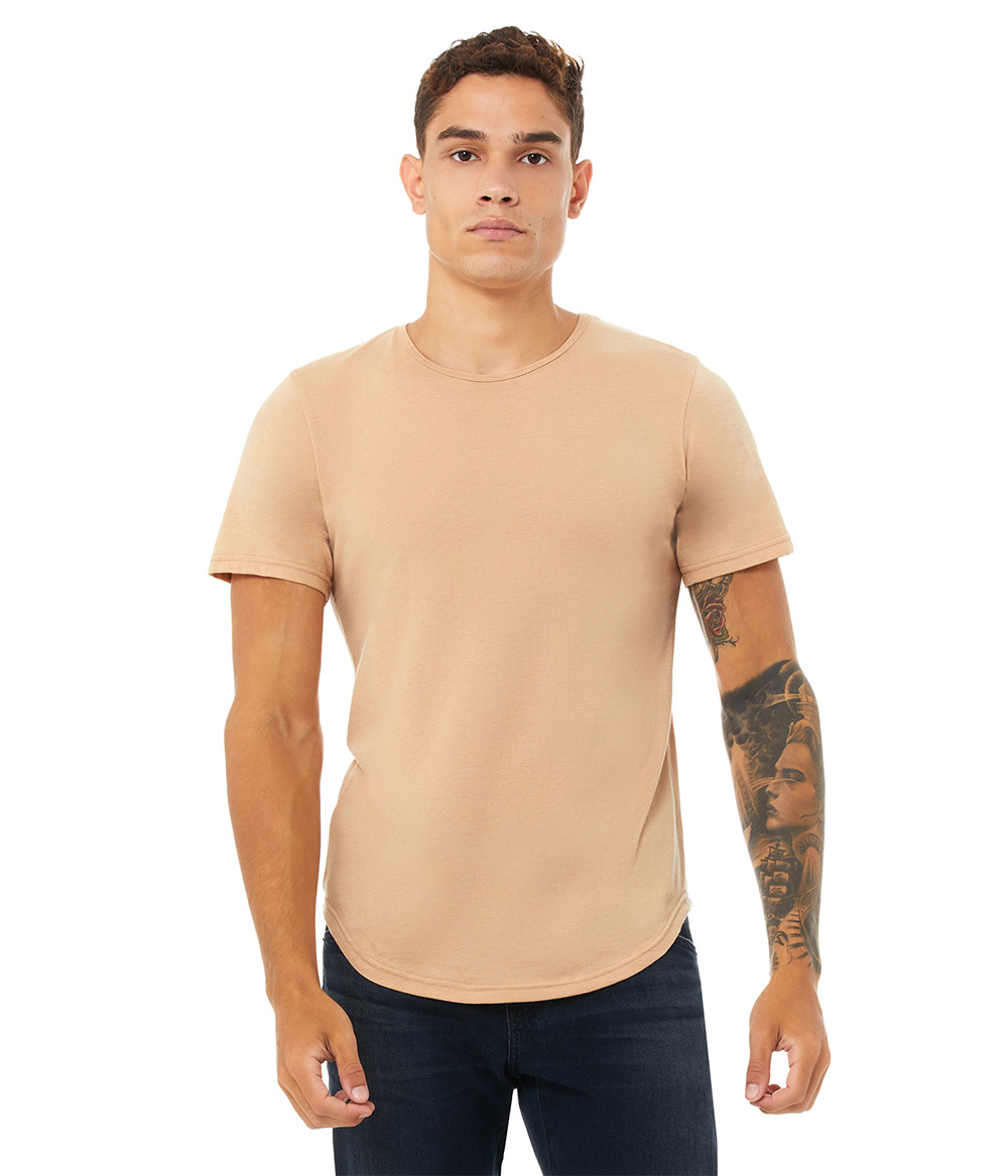 mens curved hem tshirt