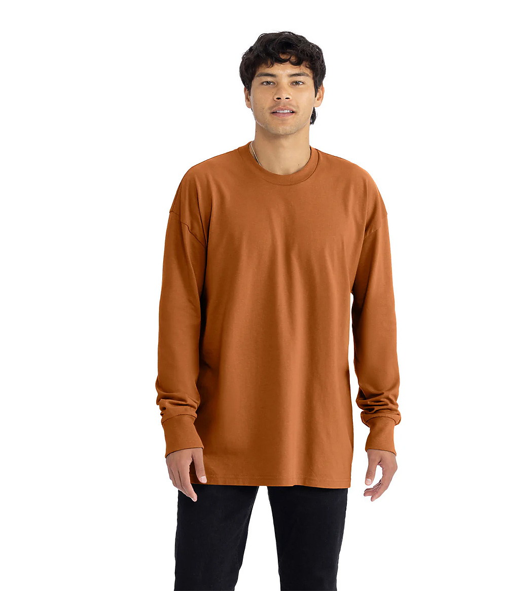 Unisex Oversized Heavy Weight Cotton Long Sleeve Tee Ecru