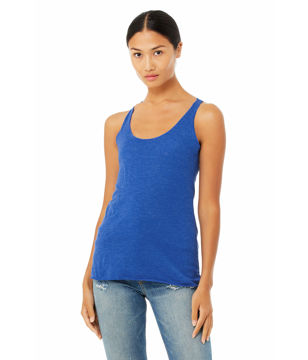 Next Level Ladies' Triblend Racerback Tank Top - Vintage Royal, Ultra Soft Jersey Fabric - View #11