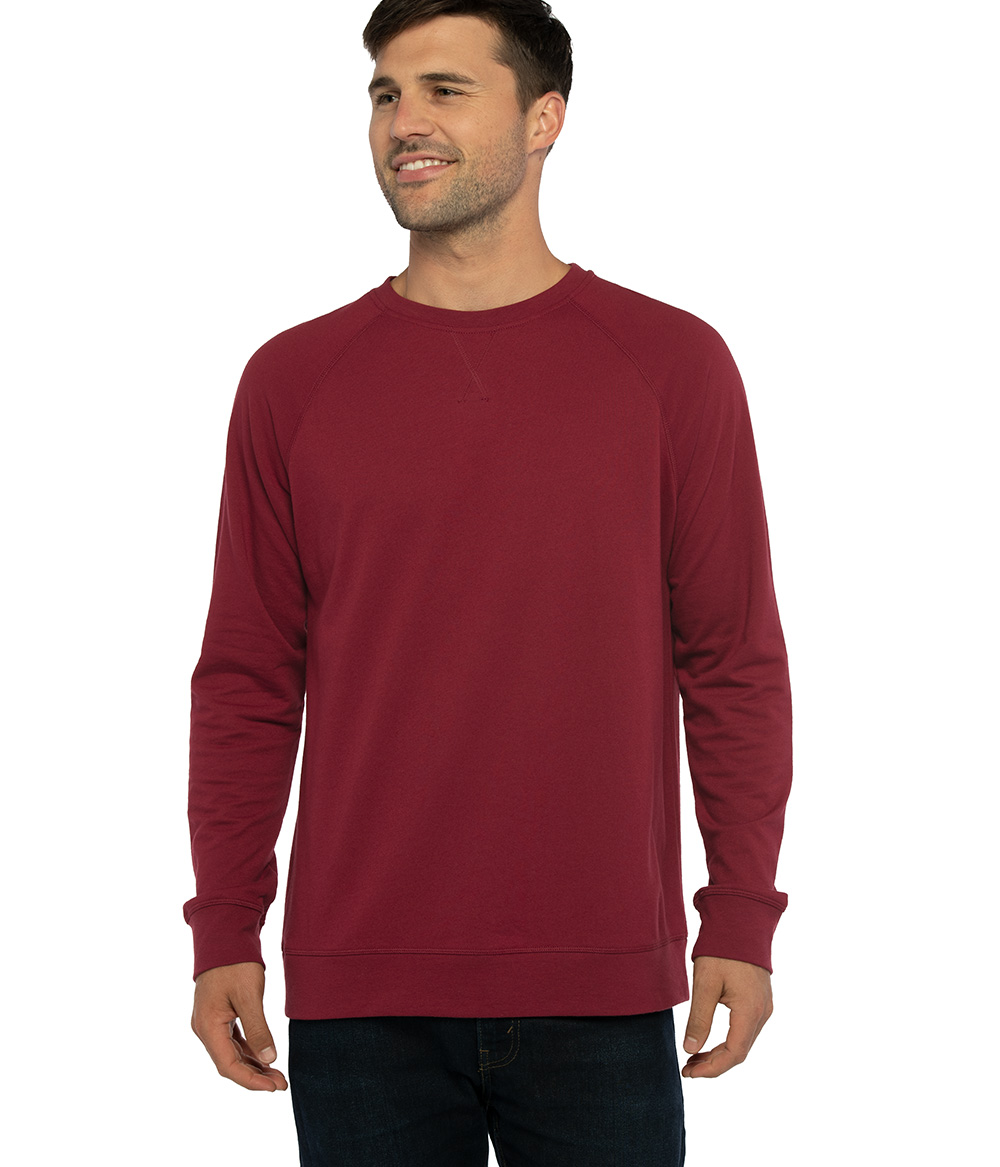 Raglan Virtual Crew Neck (Charcoal w/ Grey & White Stripe)