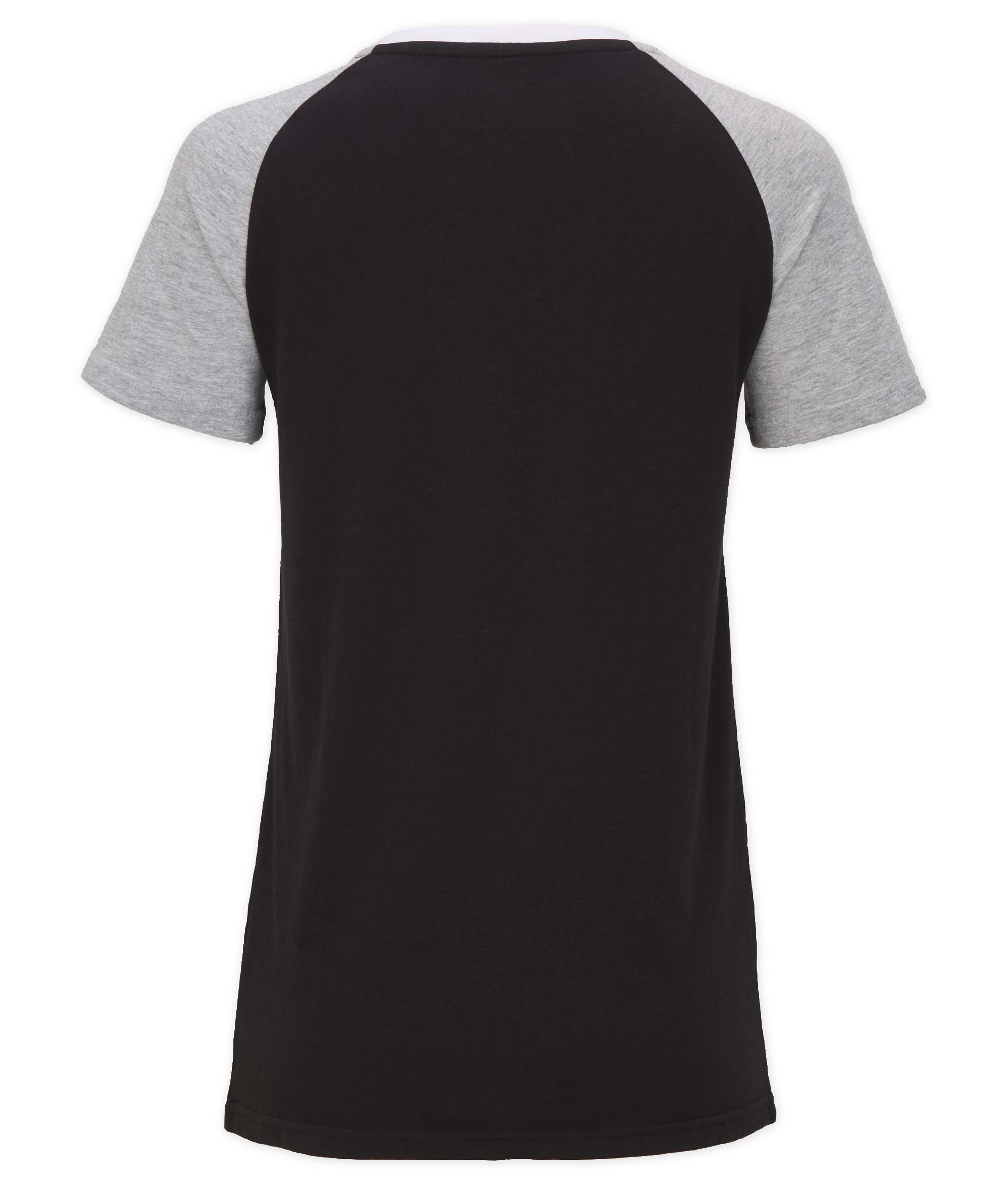 Pre-Order Black Stripe Two Tone Colorblock V Neck T Shirt