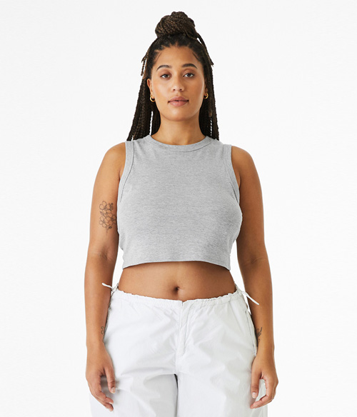 Micro Rib Stone 003 Womens Micro Rib Muscle Crop | Staton Corporate and Casual