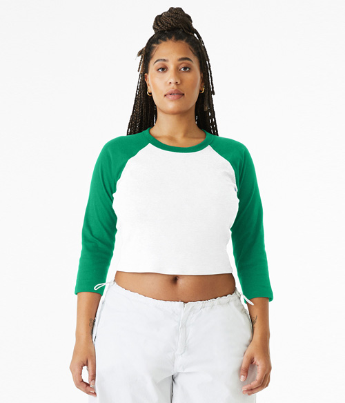 Micro Ribbed Raglan Baby Tee Pink