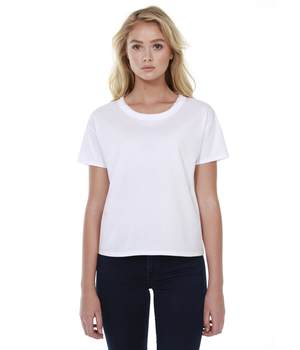 Womens Raw Neck Boxy Tee