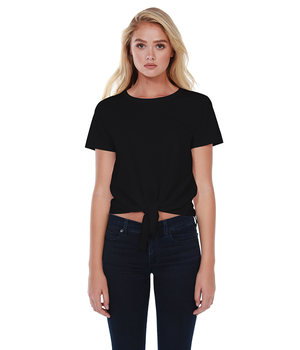 Womens Cotton Tie Front Tee