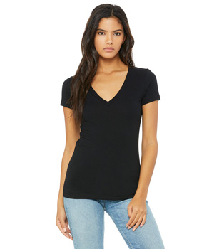 Womens Jersey Deep V-Neck Tee