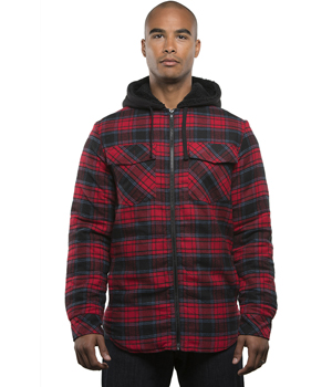 Mens Hooded Flannel Jacket