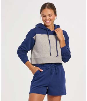Womens Fleece Cropped Hood