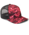 Mossy Oak Trucker Snapback Cap CRIMSON/LIGHT CHARCOAL