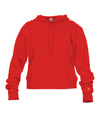 Athletic Fleece Crop Hood RED