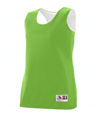 Ladies Reversible Wicking Tank LIME/WHITE