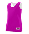 Ladies Reversible Wicking Tank POWER PINK/WHITE