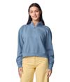 Womens Mid-Length 1/4 Zip BLUE JEAN