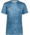 Stock Cotton-Touch Poly Tee COLUMBIA BLUE CLOUD PRINT