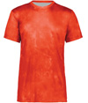 Stock Cotton-Touch Poly Tee ORANGE CLOUD PRINT
