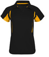 Ladies Avenger Polo BLACK/LIGHT GOLD