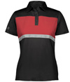 Ladies Prism Bold Polo BLACK/SCARLET