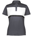Ladies Prism Bold Polo CARBON/WHITE