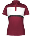 Ladies Prism Bold Polo CARDINAL/WHITE