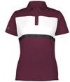 Ladies Prism Bold Polo MAROON/WHITE