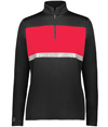 Ladies Prism Bold 1/4 Zip BLACK/SCARLET