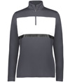 Ladies Prism Bold 1/4 Zip CARBON/WHITE
