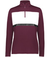 Ladies Prism Bold 1/4 Zip MAROON/WHITE